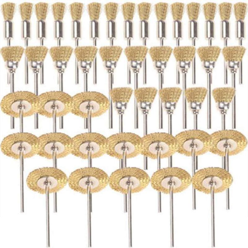 45 PC Brass Wire Wheel Brushes Wire Brushes for Rotary Tools Polish Clean