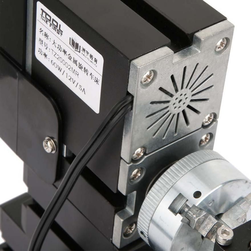 12V DC/5A 60W Mini Metal Rotating Lathe 12000RPM Motor for Wood Metal Glass Plastic Machining