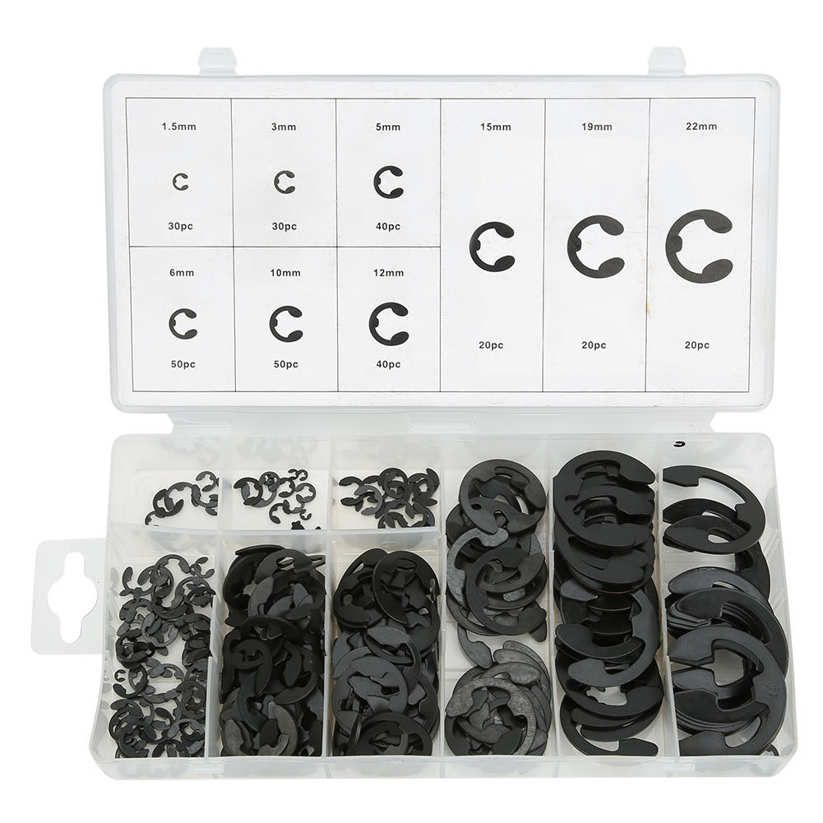 E Circlip Black Carbon‑Steel Snap Rings Internal Retaining Kits Elastic Machine Accessory