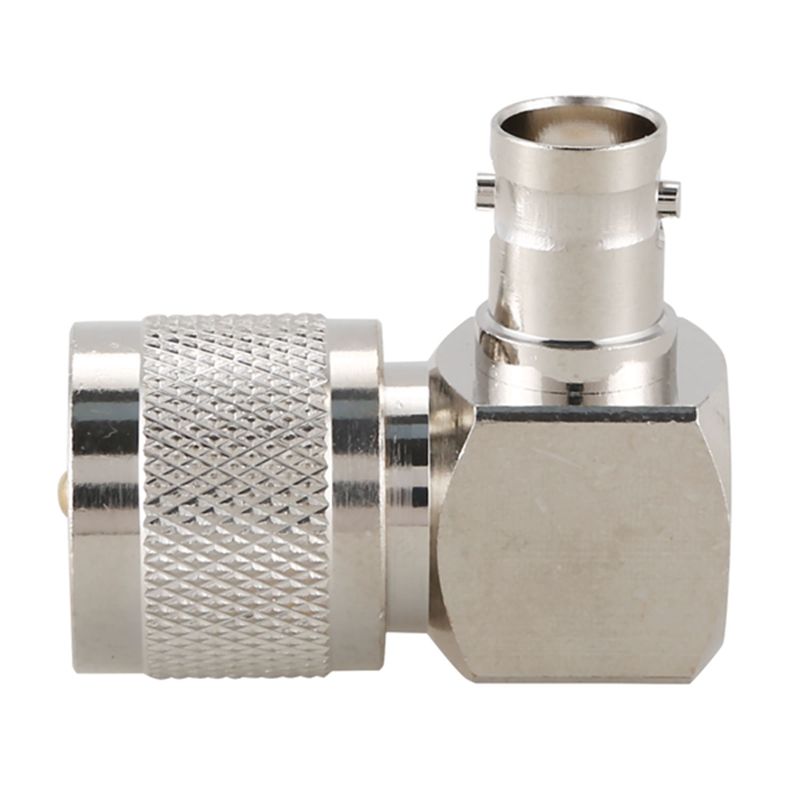 UHF PL259 PL-259 male to BNC female right angle RF adapter connector,silver -  silver