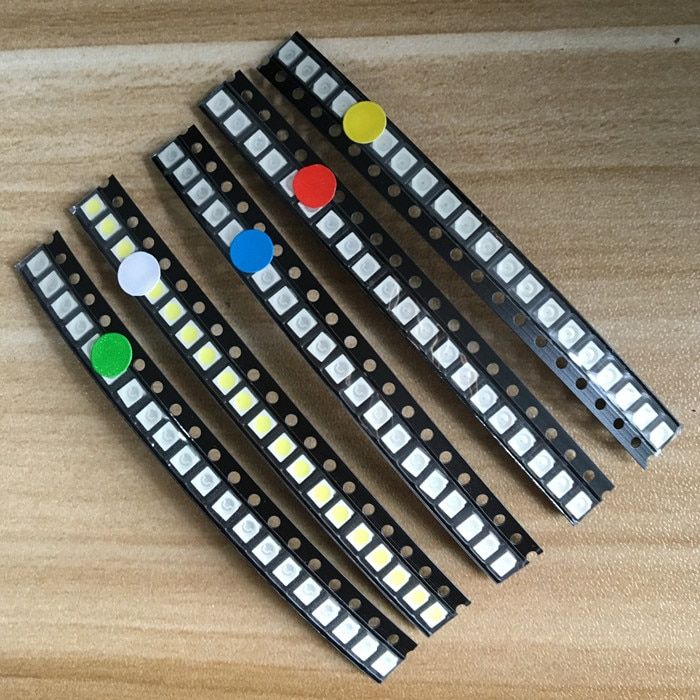 5 Values* 20pcs=100PCS Bright 3528 1210 SMD LED Kit Red/Green/Blue/Yellow/White 20pcs Each LED Diode 3.5*2.8*1.9mm