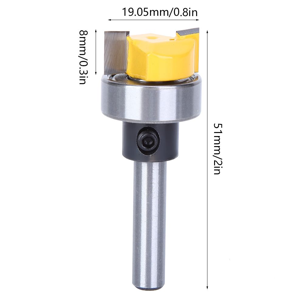 Router Bit Bearing Straight Woodworking Cutter Cemented Carbide Cutting Tool 6x3/4x8