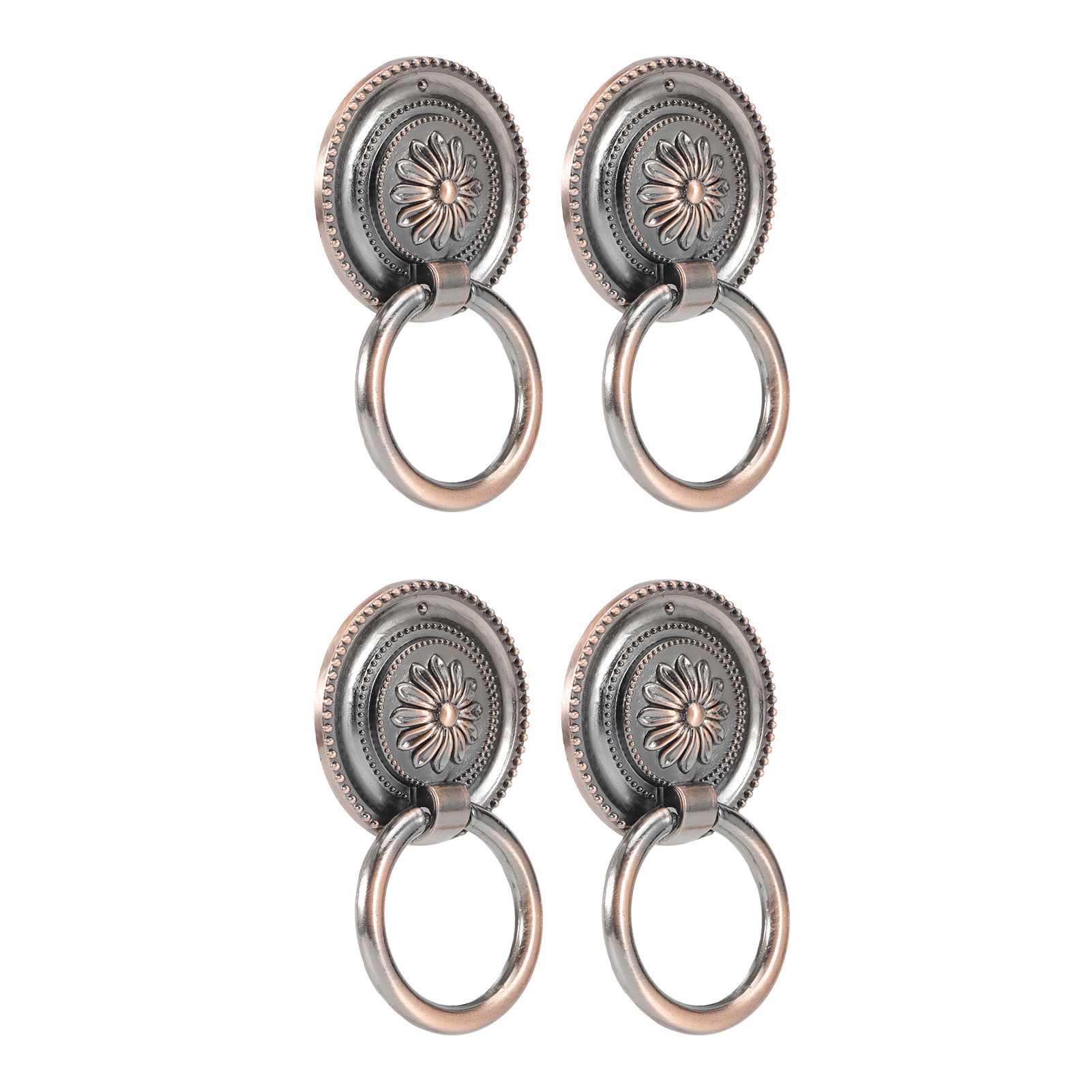 Door Handle 4Pcs Ring Antique for Shoe Cabinets Jewelry Bedside Office Wardrobes