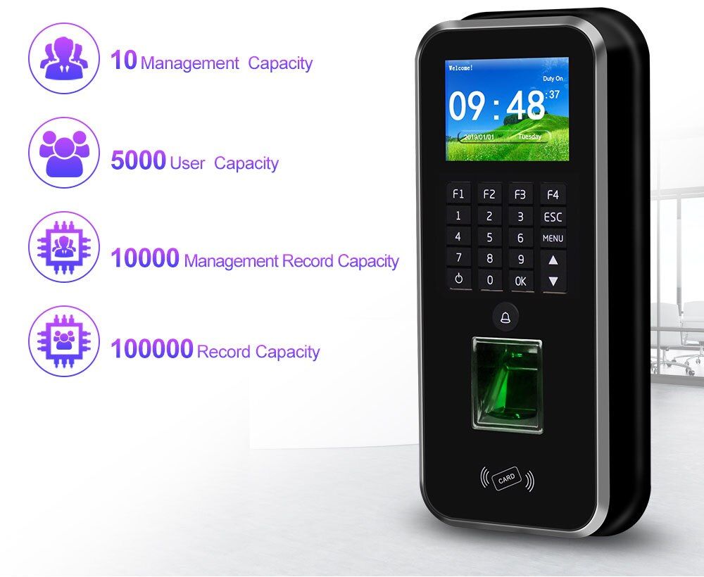2.4inch RFID Keypad Door Access Control Attendance System Biometric Fingerprint support