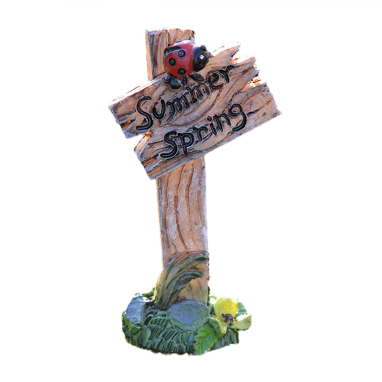Ladybug Garden Decor Vivid Shape Resin Statue Outdoor Garden Road Sign 