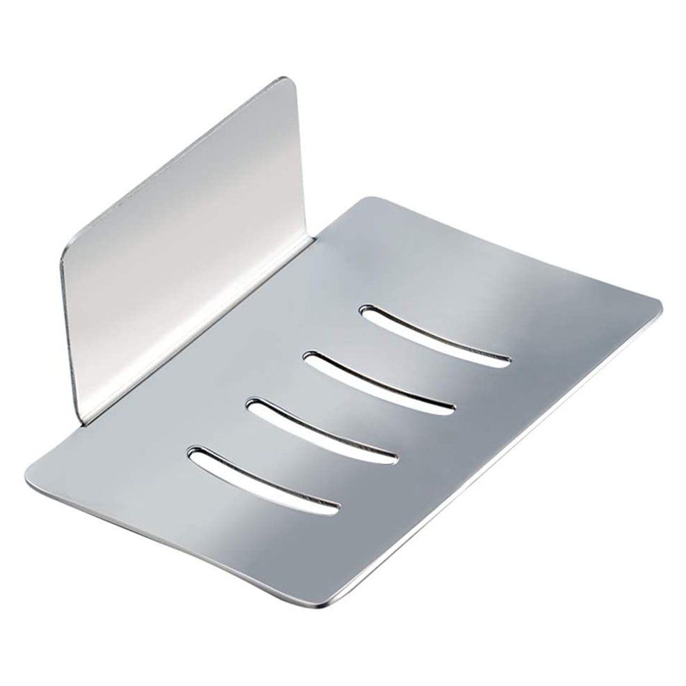 Bathroom Non-perforated Aluminum Soap Dish Self-adhesive Stainless Steel
