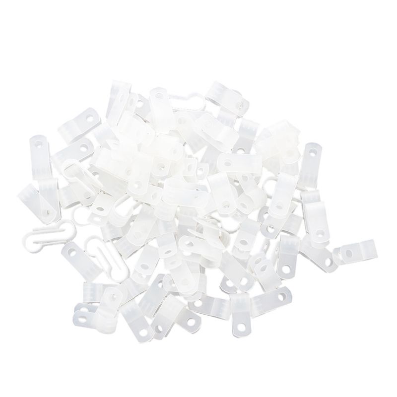 JOUYI 100 Pcs White Nylon Cable Clamp Organizer