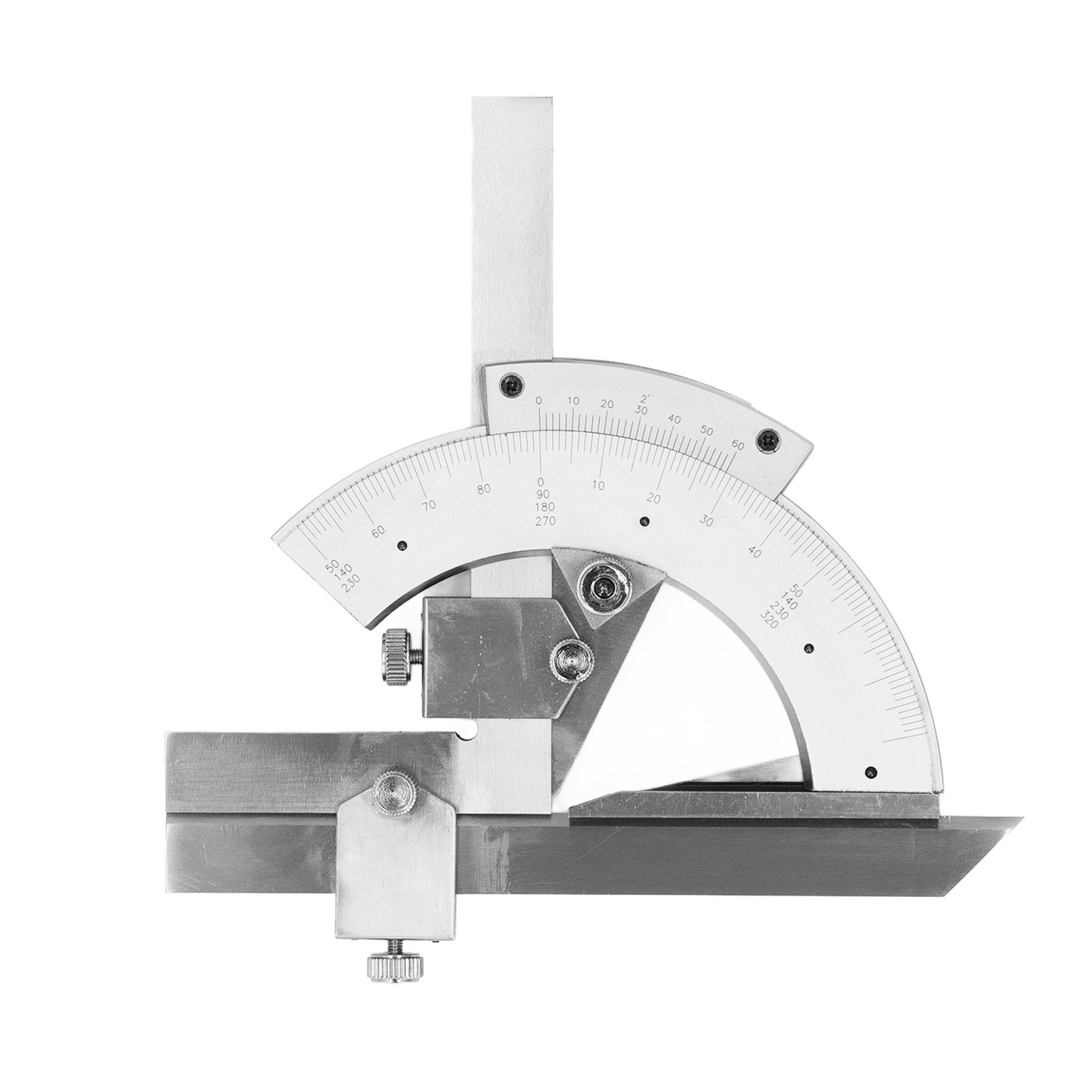 Vernier Bevel Protractor 0‑320° Universal Fine Tuning Angle Finder Woodworking