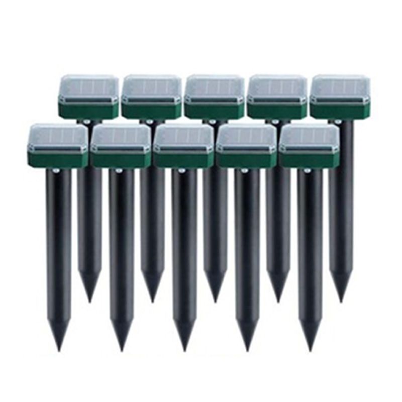 10 Pack Solar Ultrasonic Pest Repeller Stakes Outdoor Pest and Mouse Repellent with 2,500 Feet Range for Courtyard Farm