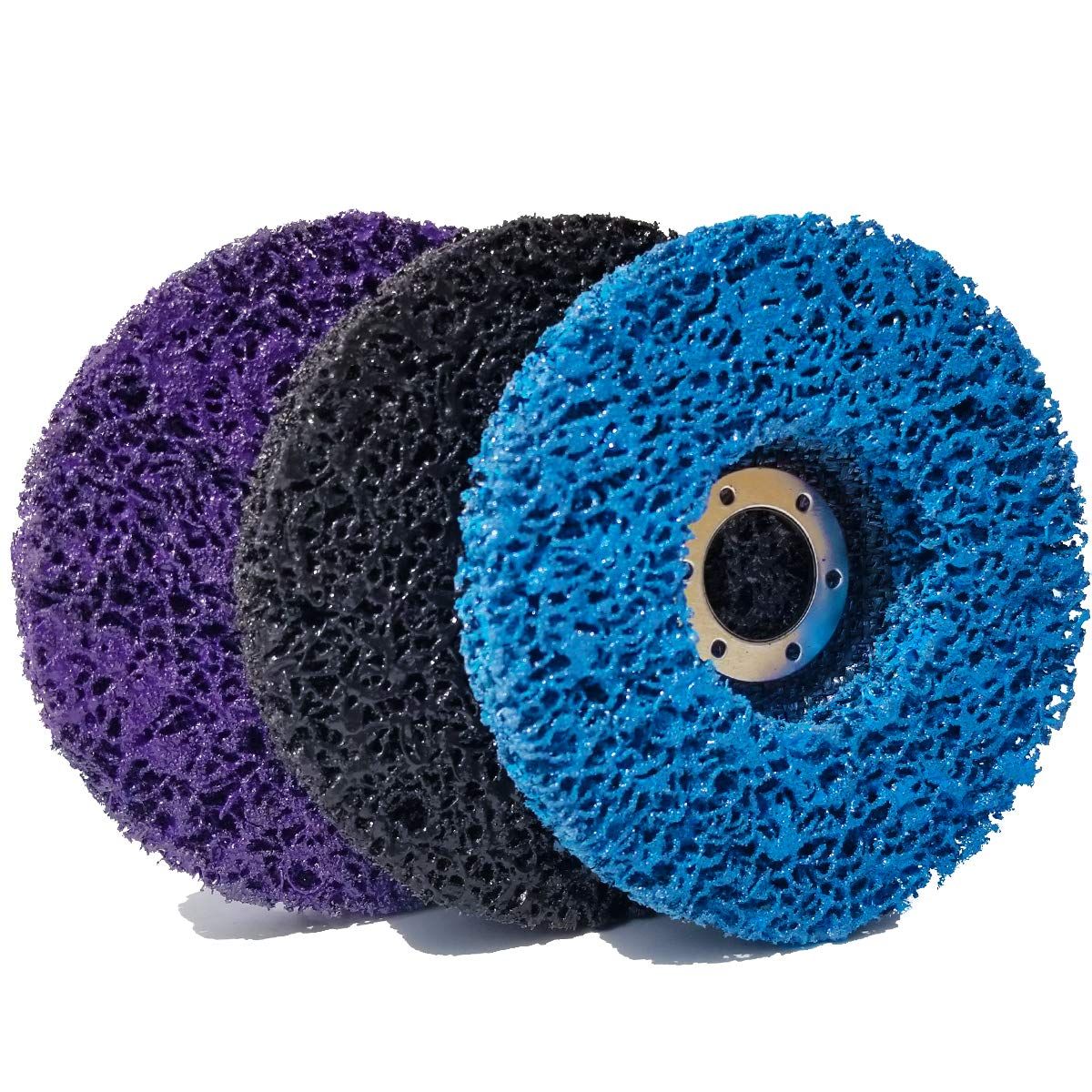 Practical product 3 PCS 115mm Black/Blue/Purple Stripping Wheel Strip Discs for Angle Grinders Clean & Remove Paint, Coating, Rust and Oxidation for Wood Metal Fiberglass Work