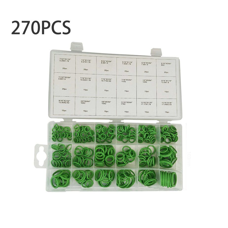 270PCS Green Rubber O-Ring Assortment Oil Seal Gaskets For Air  Valve