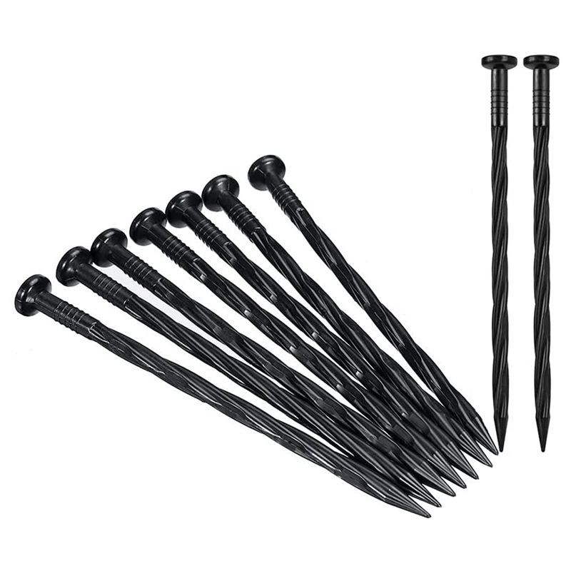 JOUYI Plastic Edging Stakes, 50 Pcs 8-Inch Landscape Edging Anchoring Spikes, Spiral Nylon Landscape Anchoring Spikes