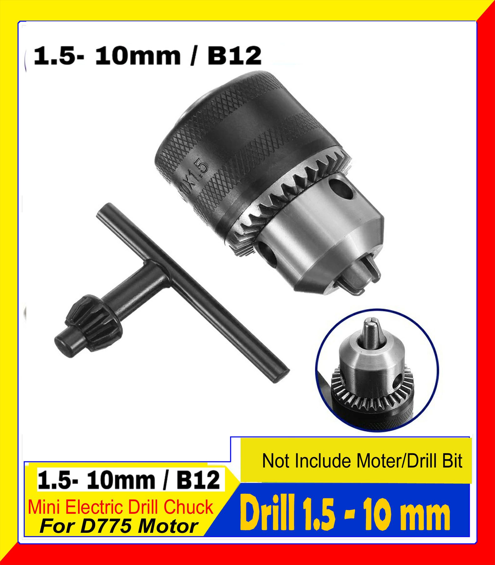 Drill Chuck 1.5-10Mm With 5Mm Steel Shaft Mount B12 Inner Hole 1Set