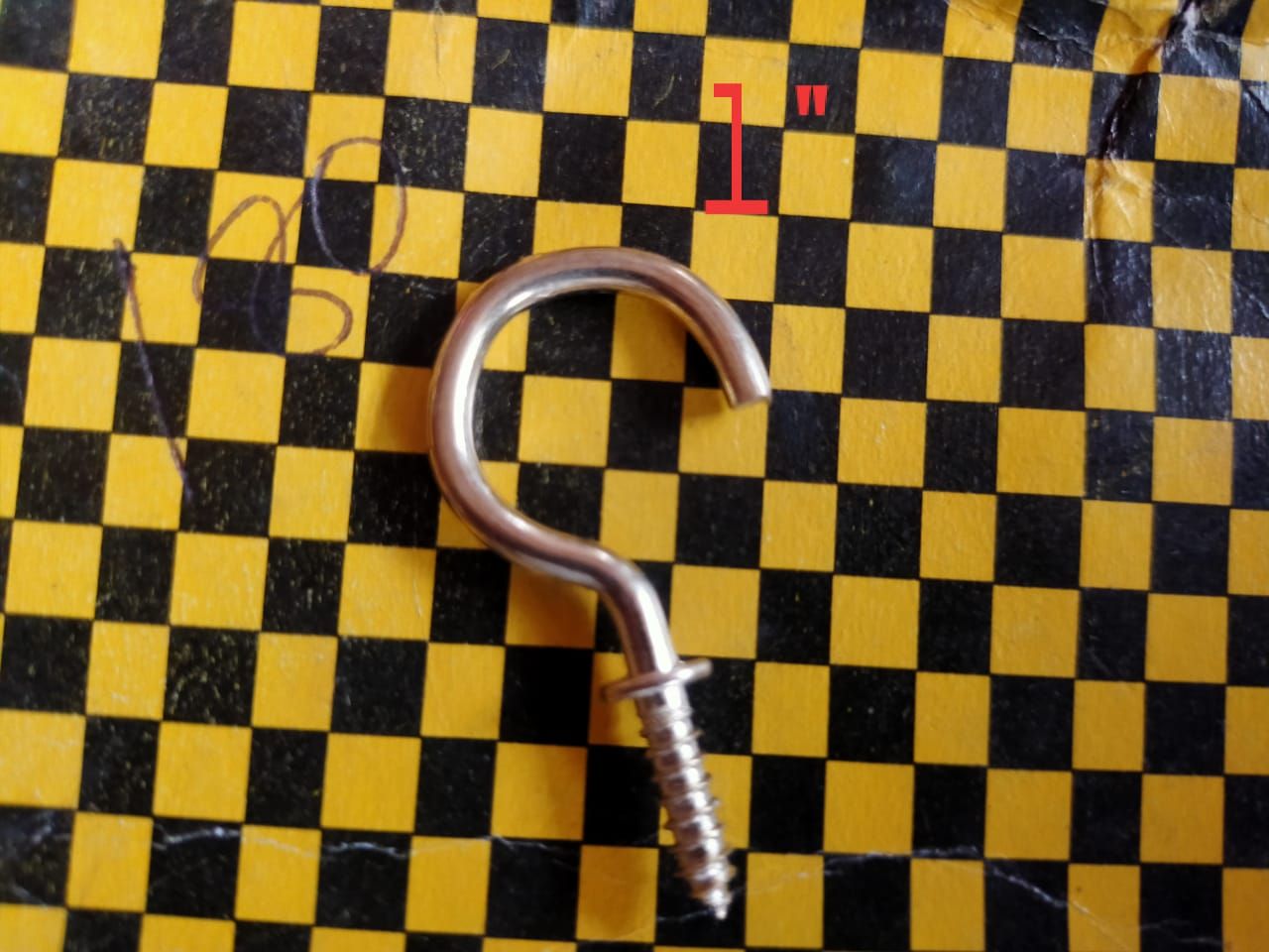 1" Screw Cup Hook Picture Wall Hanging Plastic Coated Holder - Golden- 12 Pics