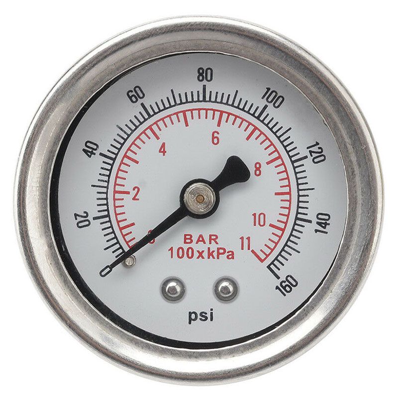 Adjustable 0-160 PSI Fuel  Pressure Regulator Gauge Chrome galactic Universal