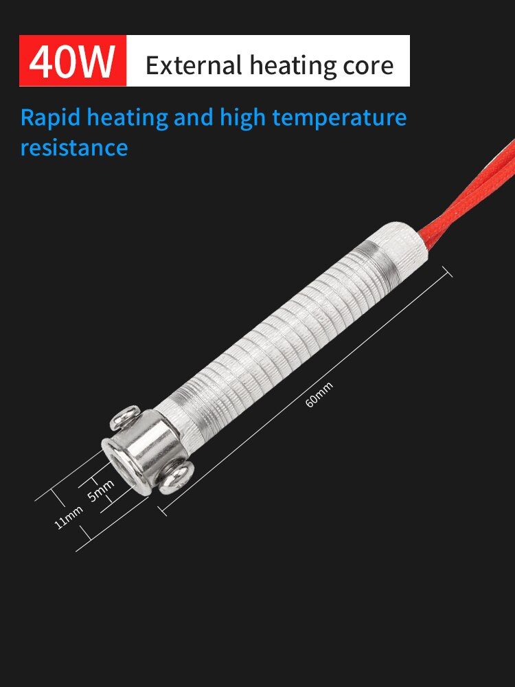 LUXIANZI Electric Soldering Iron Replacement Core 30W 40W 60W Adjustable Temperature External Heating Element Weld solder Tool