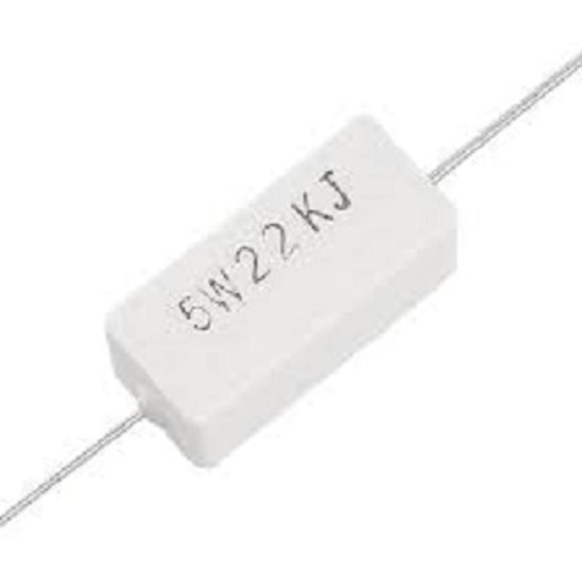 5W Watt 22K Ohm 5% Ceramic Cement Power Resistor