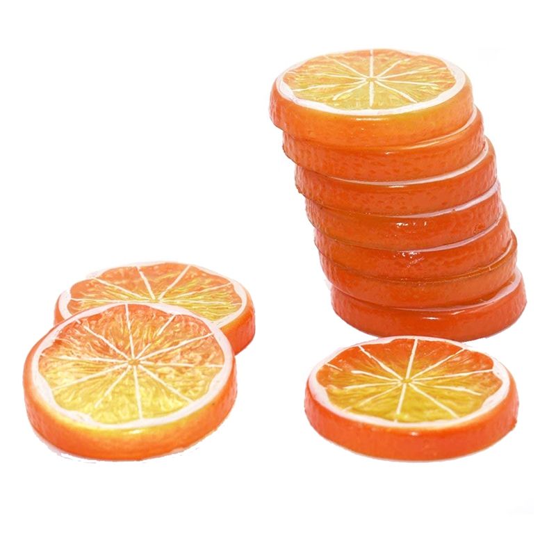 10 Pcs  Lemon Slice Artificial Fruit Highly  Lifelike Model for Home Party Decoration Orange