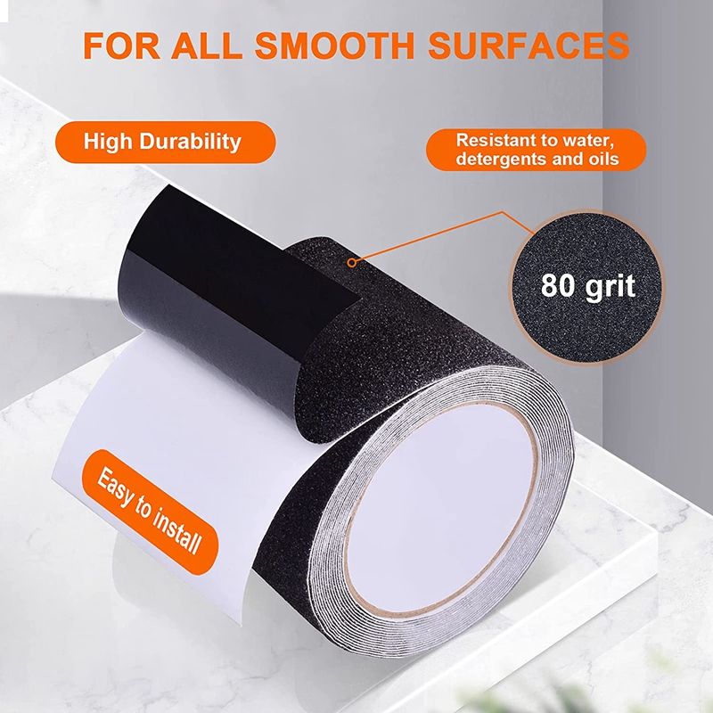 Anti Slip Tape Grip Tread Tape Waterproof 4 Inch x 16 Ft Heavy Duty Abrasive Adhesive Black Tape for Steps Floor Ramps