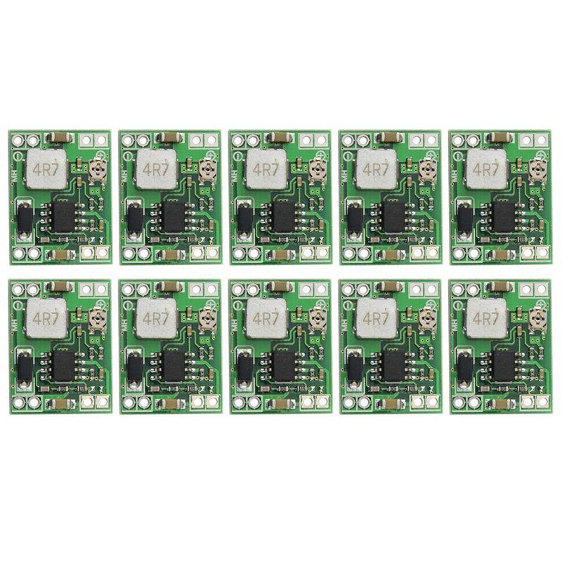 10 PCS Mini MP1584EN DC-DC Buck Converter 3A Power Adjustable Step Down Module 24v to 12v 9v 5v 3v -  Green