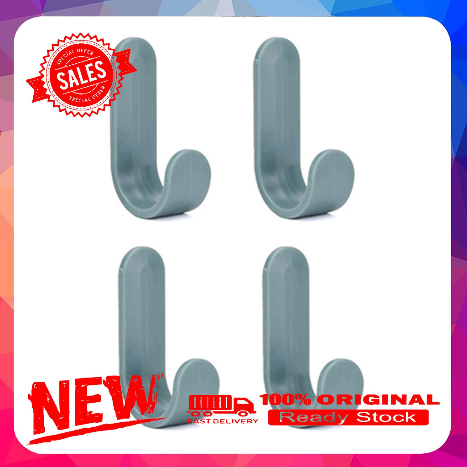 4Pcs Nordic Wall-mounted Hangers J-hook Kitchen Bathroom Door Sundries Hooks