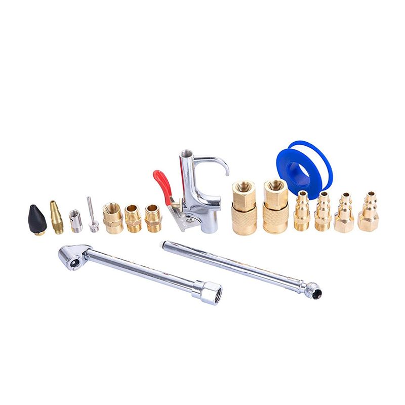 17 Pieces Air Compressor Accessory Kit,1/4 Inch NPT Air Tool Kit Blower Inflatable Needle Cleaning Accessories Tool Kit