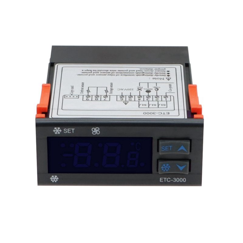 ETC-3000 Mini Temperature Controller Refrigerator Thermostat Regulator Thermoregulator NTC Dual Sensor 220V 40% Off