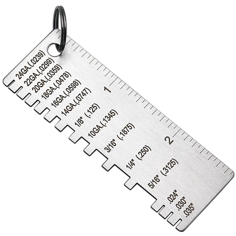 Metal Sheet Thickness Gauge Welding Gage Soldering Inspection Tools Stainless Steel Portable Welder Ruler Wire Gauge