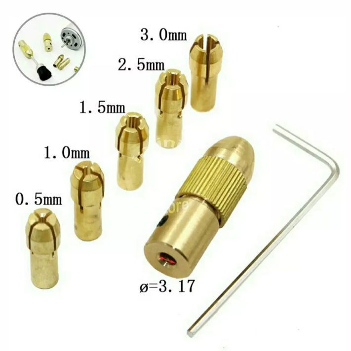 Mini Drill Bit Copper Collet Micro Twist Drill Chuck Set