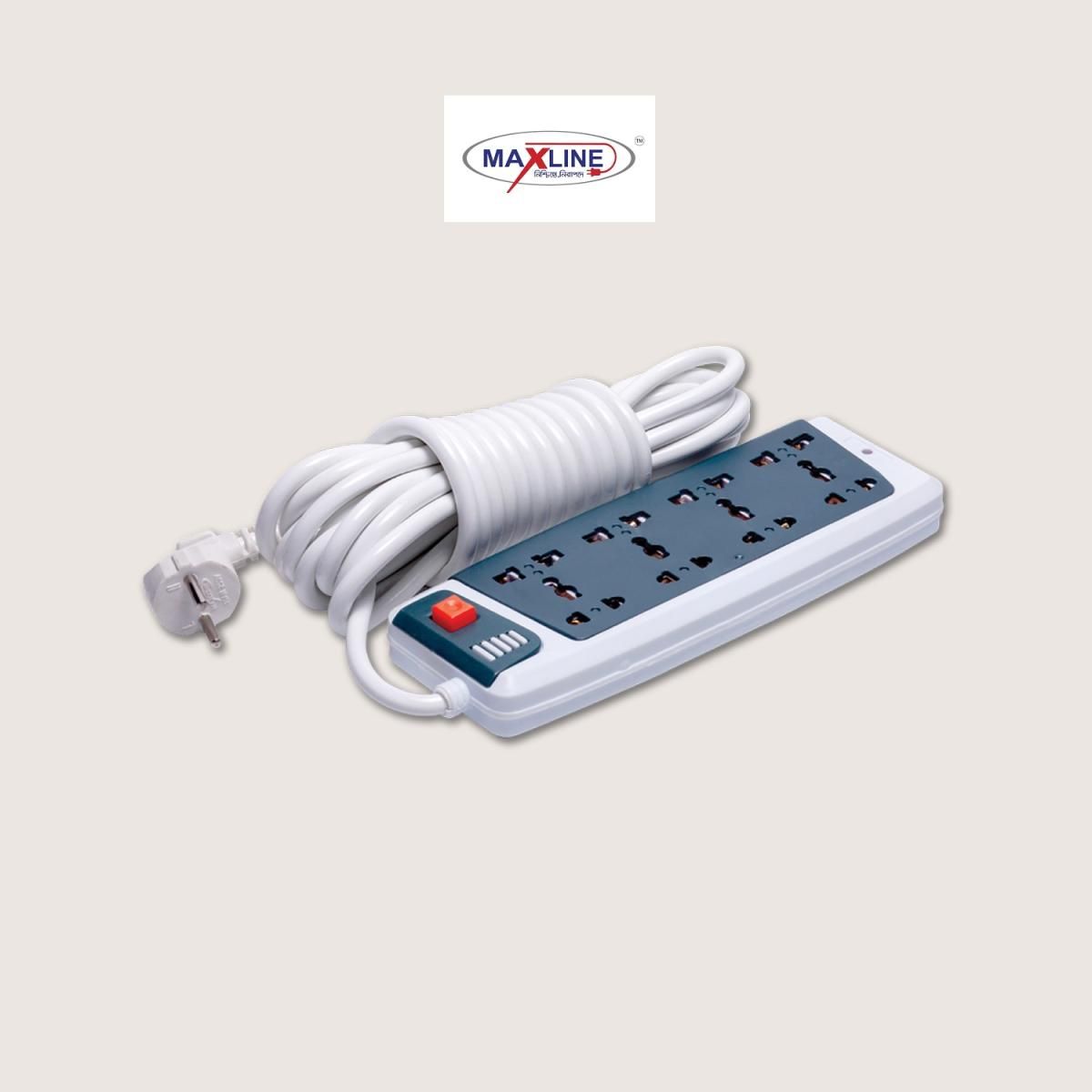 Multi Plug Maxline ML-2050 Multiplug 5 Port Extention Socket 11 Feet Cable