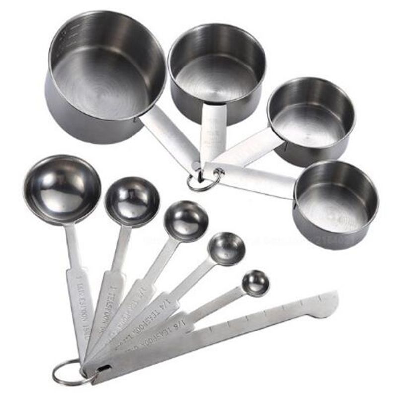 10Pcs Measuring Cups Premium Stackable Tablespoons Measuring Spoon Set Stainless Steel Measuring Cups and Spoons Set