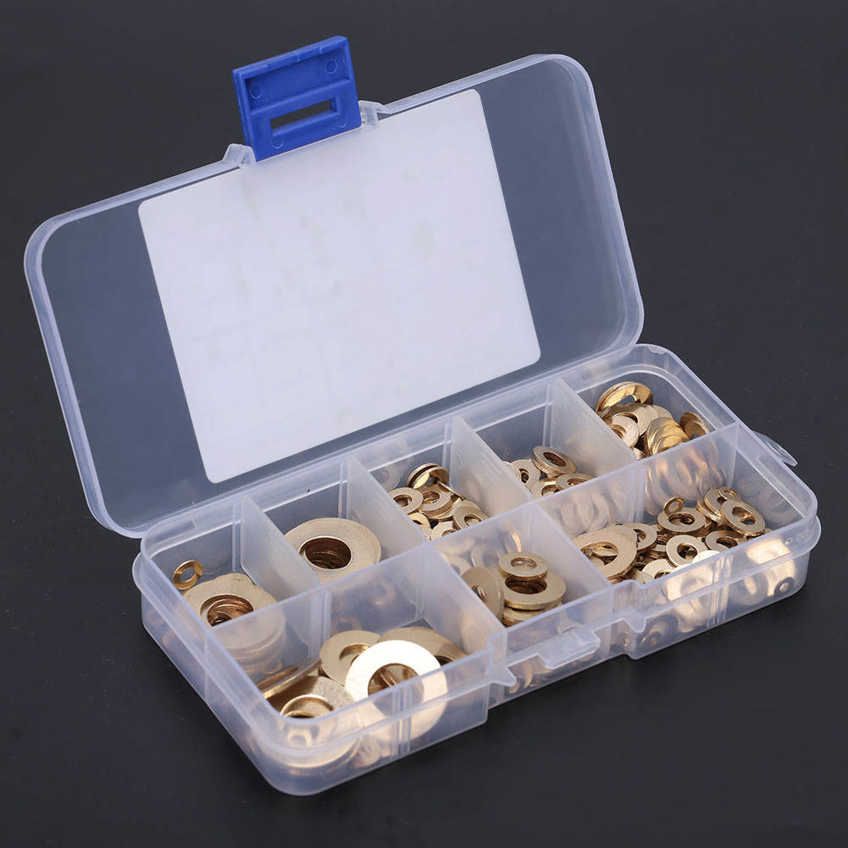 Brass washer 8 size brass rustproof flat gasket ring kit generator for automotive machinery