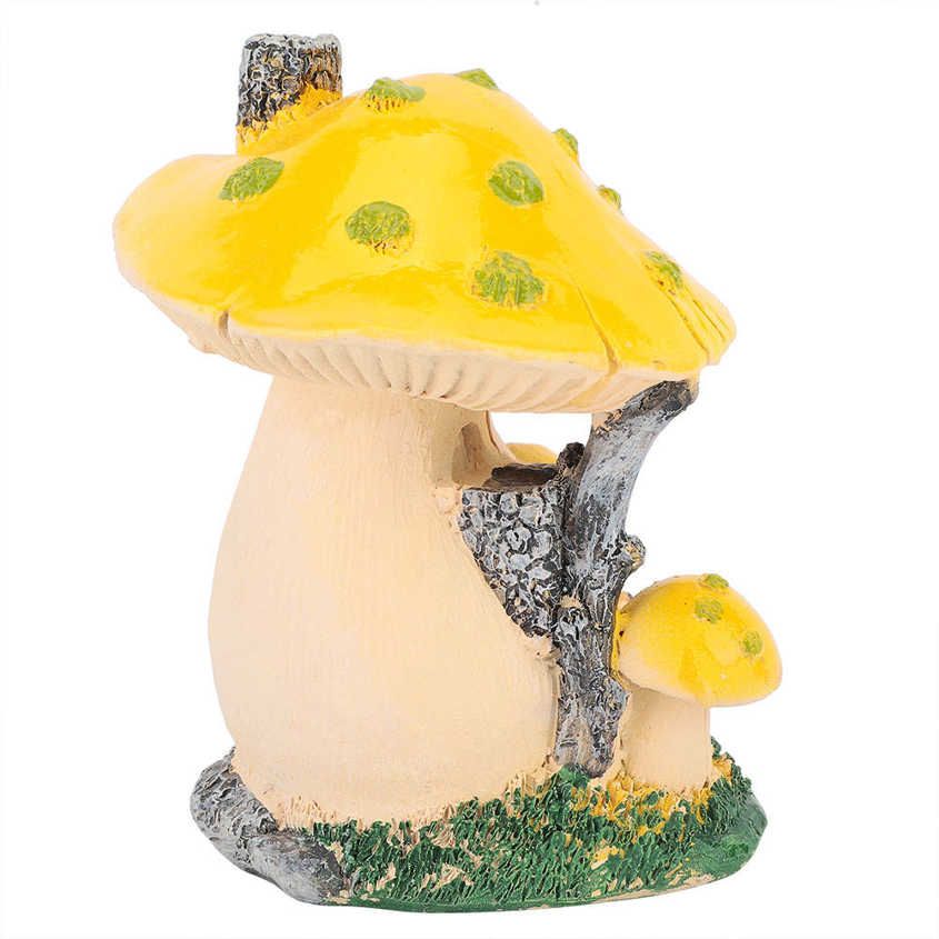 Mushroom House Sculpture Garden Ornament Farmyard Lawn Resin Home Decor