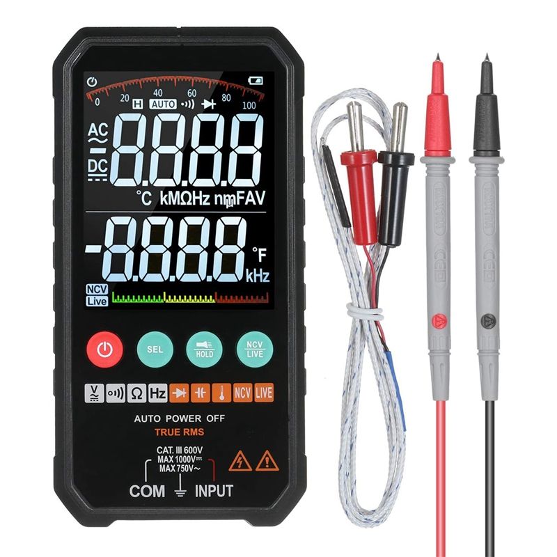 OIMG Digital Multimeter 6000 Counts True Rms Ac/Dc Voltage Resistance Capacitance Frequency Continuity Diode Ncv Test