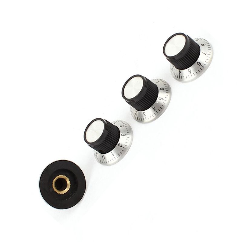 4 x potentiometer Pot metal knob with 0-9 turntable for 6mm shaft knob