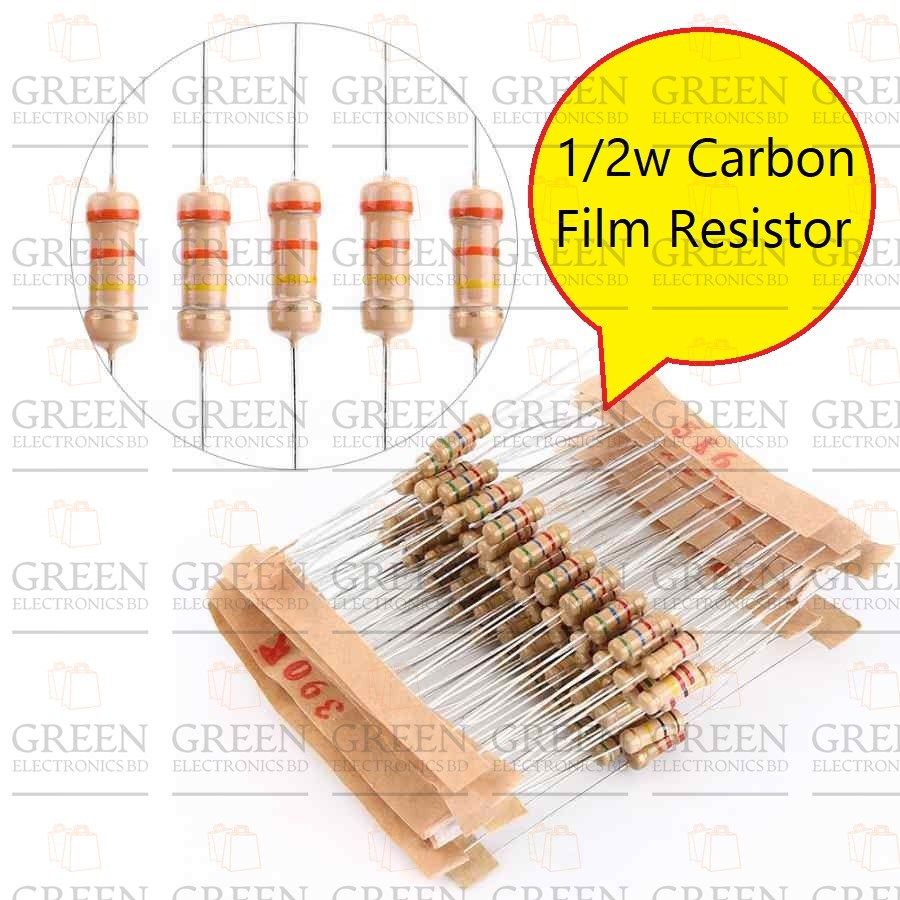 1/2W Carbon Film Resistor 18 Ohm 5%-50Pcs