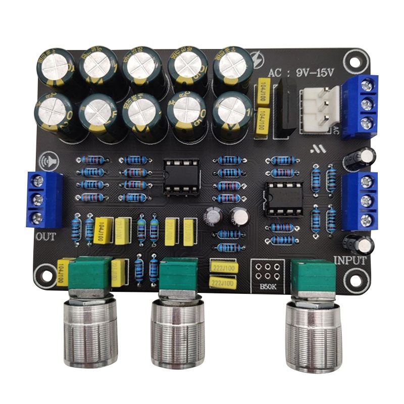 Practical Product Dual NE5532 Replaceable Tone Preamp Board Audio Treble Equalizer