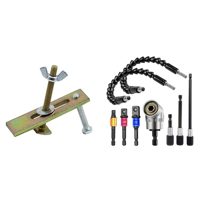 1 Set 80mm CNC Engraving Machine Press Plate Clamp Platform Splint & 1 Pcs Extension Hex Shank Drill Nut Driver Bit Set