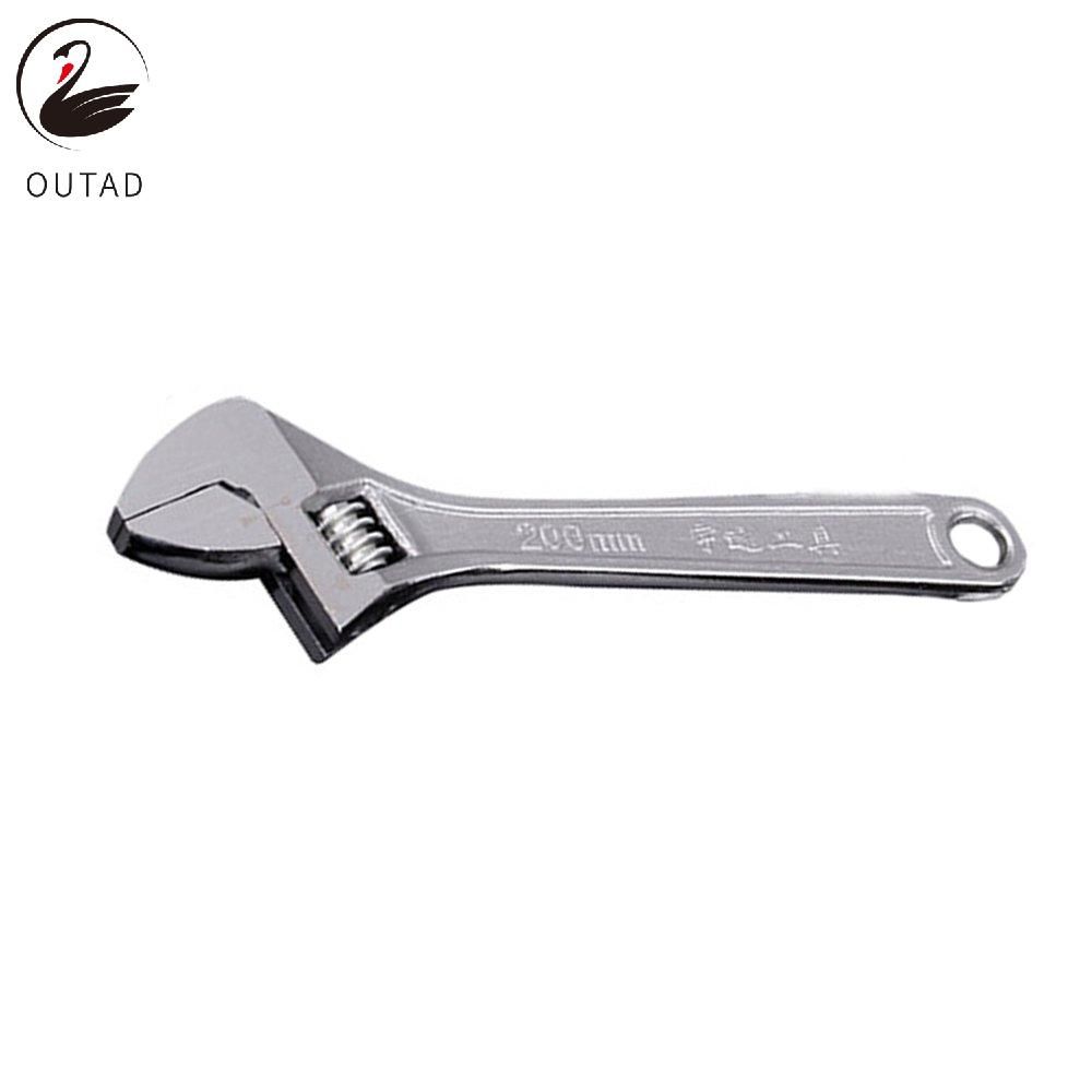 8/12 Inch Adjustable Wrench Steel Chrome Live Adjustable Wrench Hardware