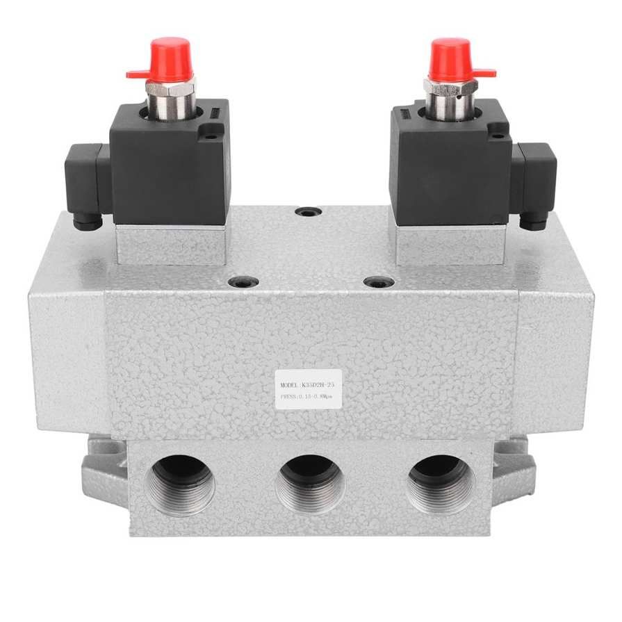 Chenmeng La Solenoid Valve 3‑Position 5‑Way Double Electric Control Sliding Column Structure G3/4in K35D2H-20