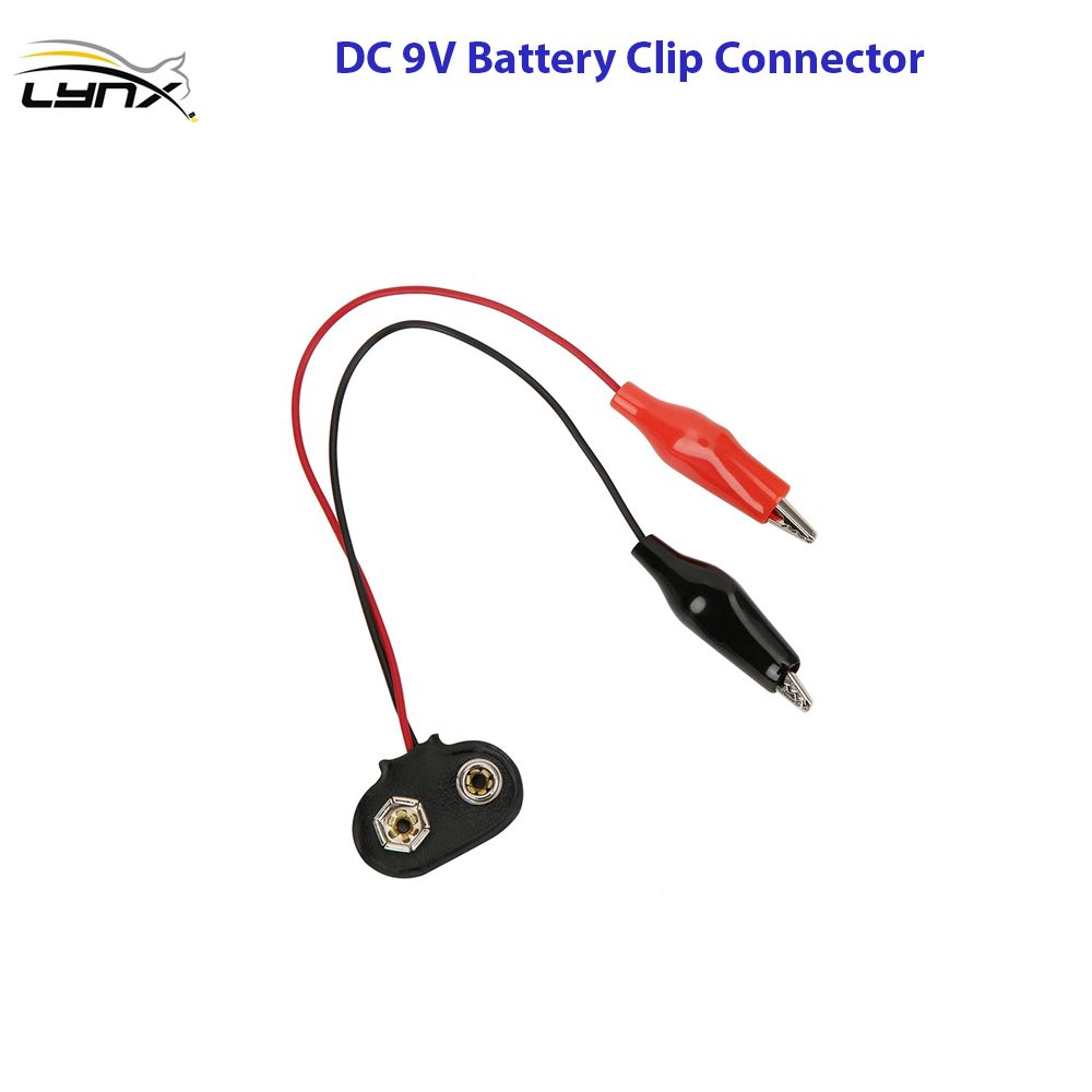 9v Battery Snap Connector to Dual Alligator Clips Cable