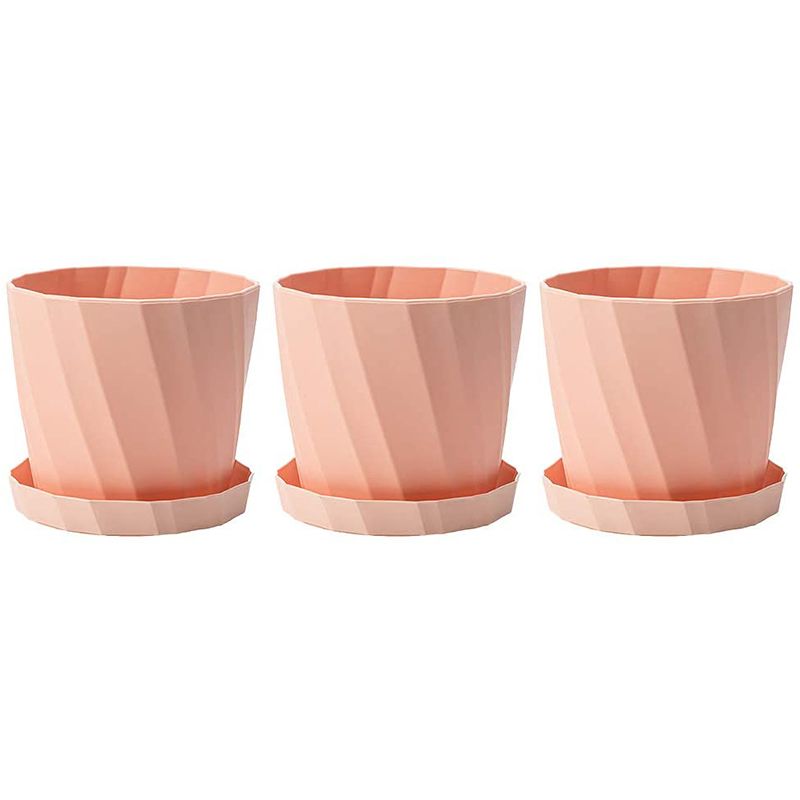 Plastic Indoor Flowerpot with Drain Hole and Tray Garden Flowerpot, Used for Succulents, Flowers, Cacti