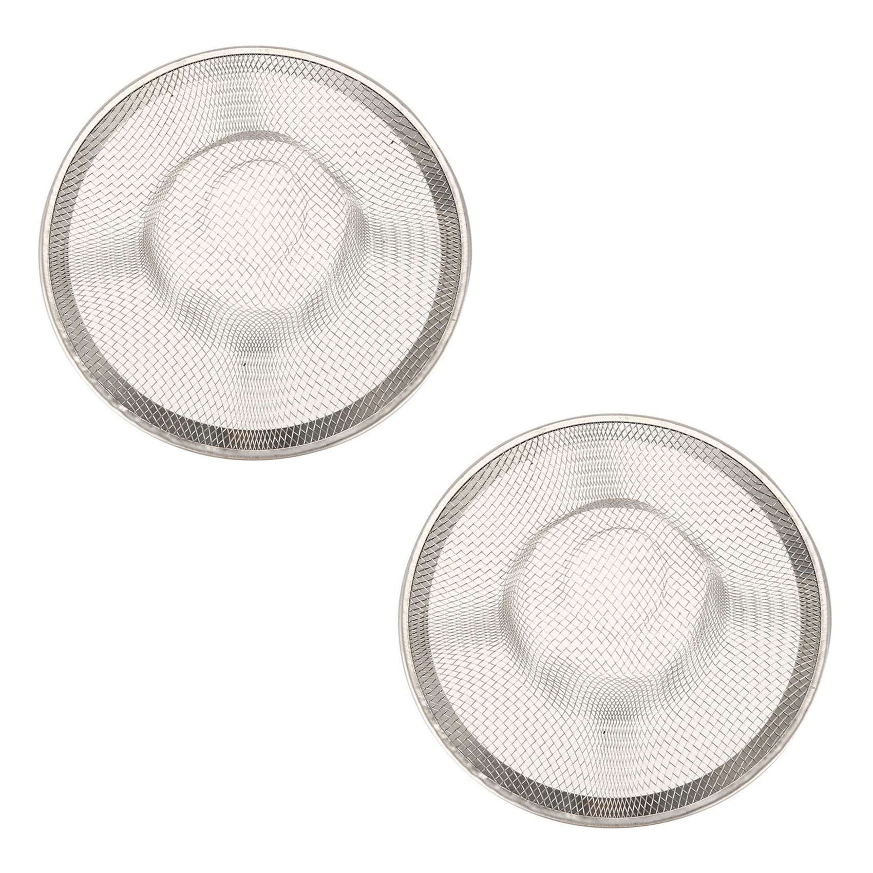 2X Kitchen Basket Drain Garbage Stopper Metal Mesh Sink Strainer