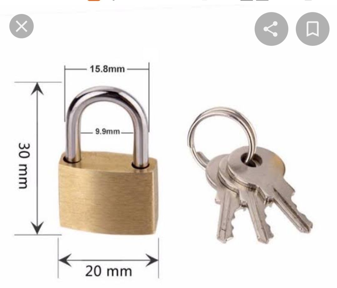 20Mm Metal Brass Padlock Mini Luggage Key Lock