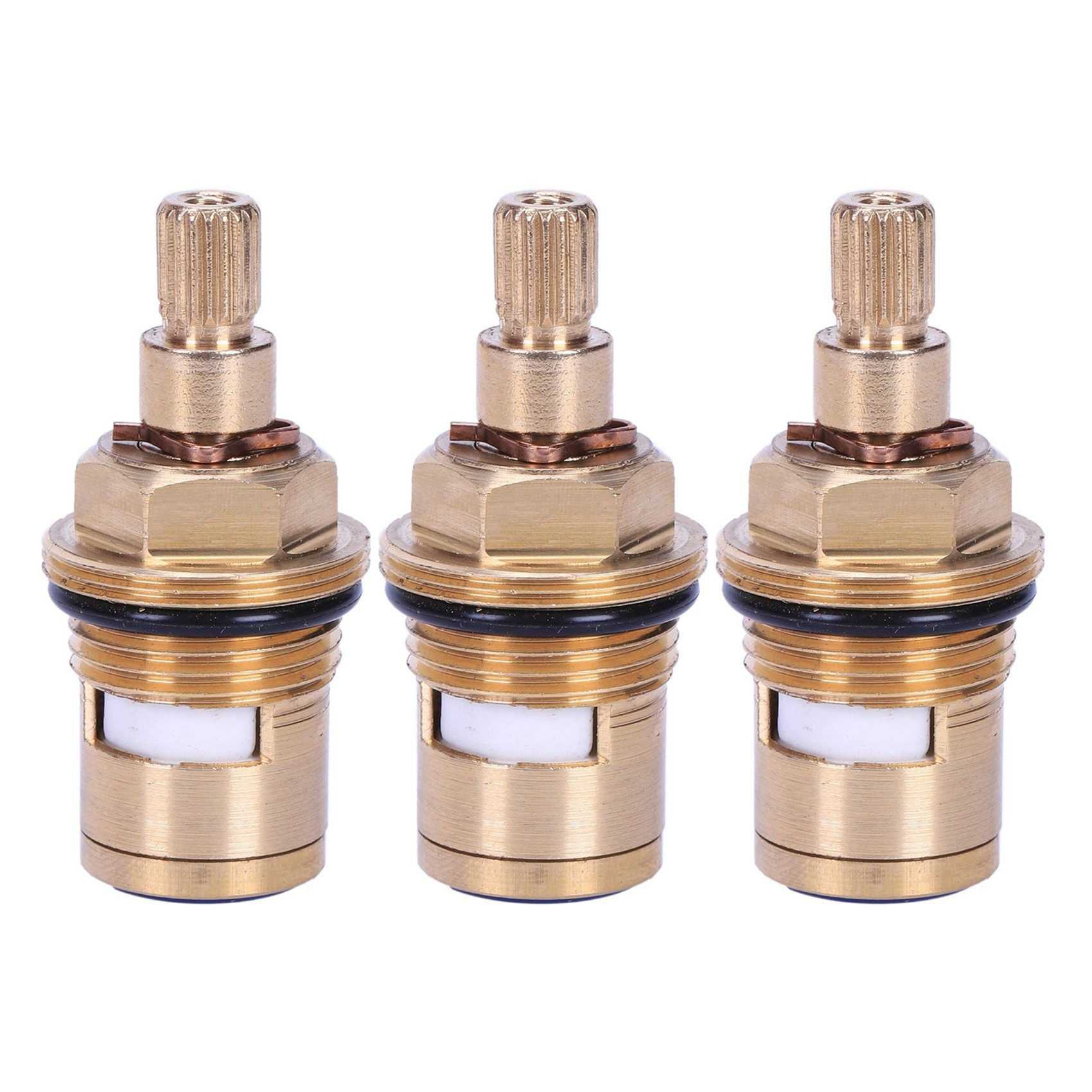 3 pcs Replacement Brass ceramic disc tap valve insert gland cartridge quarter turn