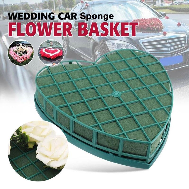 1Pc Foam Sucker Useful Fine Durable Good Heart Shape Sucker Floral Foam Sucker Wedding Car Sucker