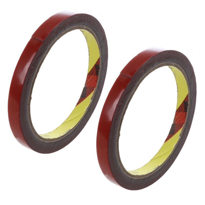 NAMUNY 2X 3M Strong Permanent Double Sided Super Sticky Foam Tape Roll For Vehicle Car, Red 10MM x 3M