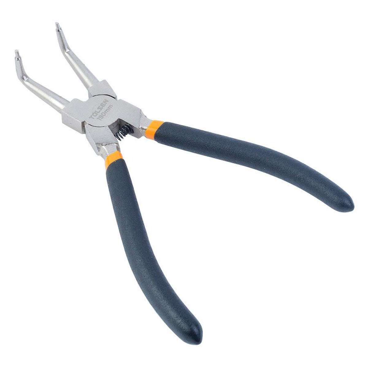TOLSEN 7" Internal Circlip Pliers, bent (180mm) Dipped Handle 10082
