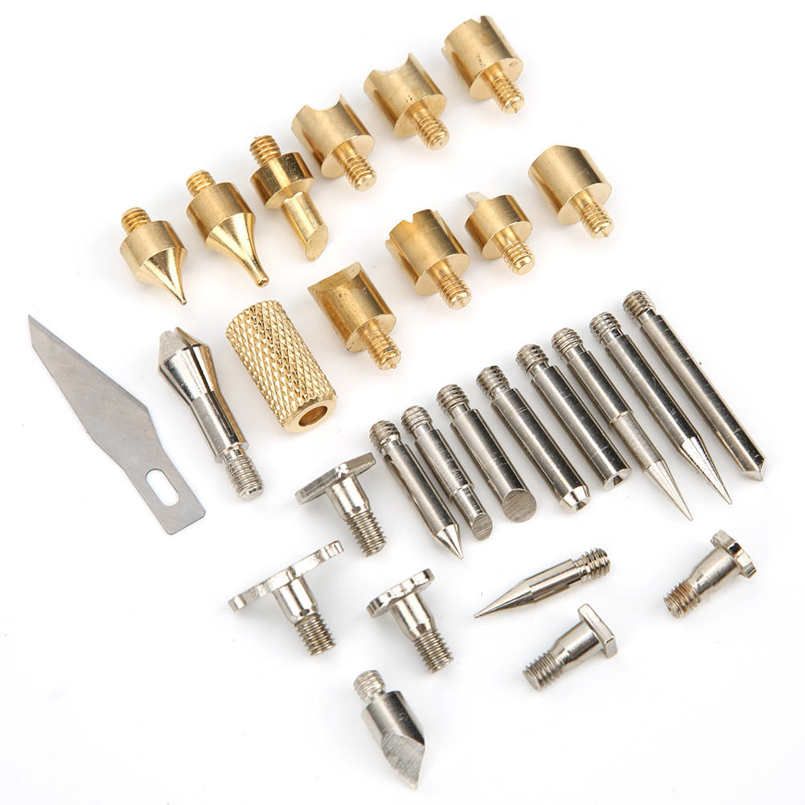 28PCS Wood Burning Pen Tips Soldering Solder Iron Pyrography Craft Tool
