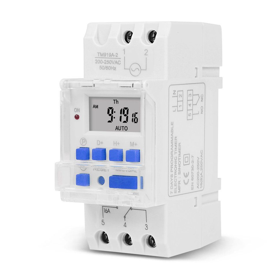 16A Electronic Weekly 7 Days Programmable Digital Time Switch Relay Timer